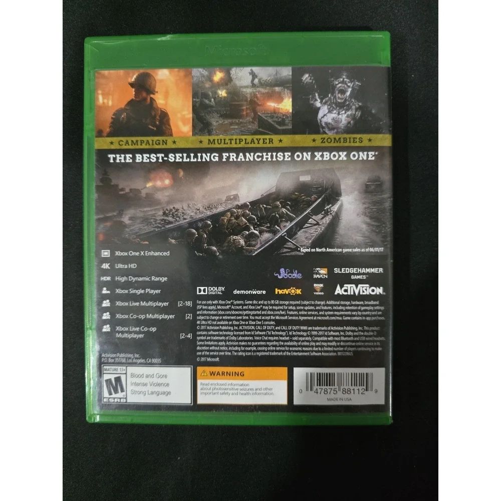 Call of Duty WW2 WWII (Microsoft Xbox One 2017)